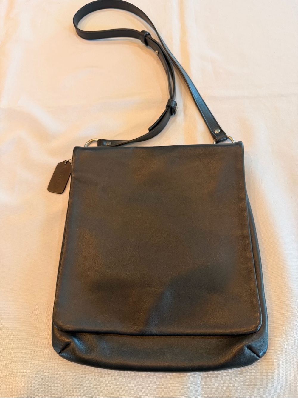 Vintage Coach Chelsea Black Messenger Slim Large Crossbody Bag No 9458